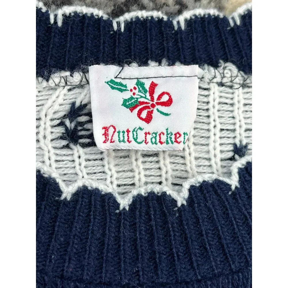 Vintage 90s Unisex Nut Cracker Christmas knit Sweater Size Medium